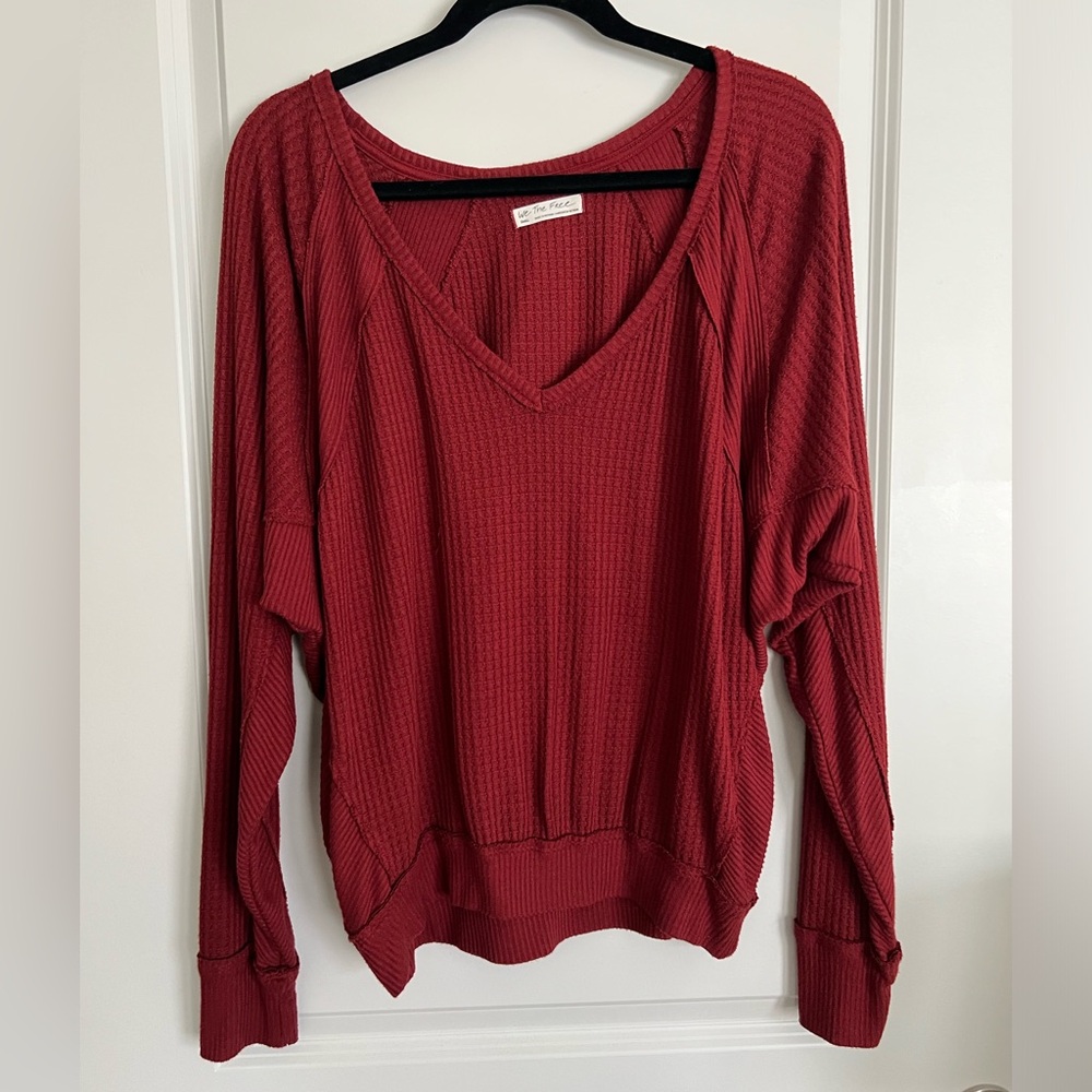 Free People Slouchy Red Tee